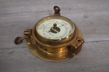 Afbeelding van Vintage Koperen Scheepsbarometer - Royal Mariner