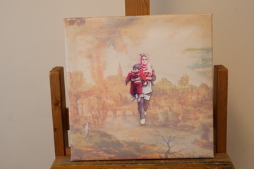Afbeelding van Canvas van afbeelding van vrouw en kind