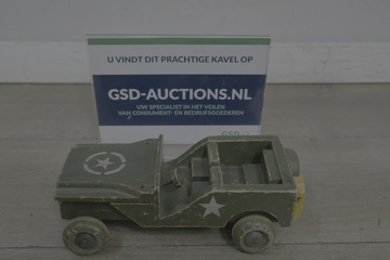 Afbeelding van Houten leger jeep speelgoed