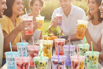 Afbeelding van 12 Stuks Drink cups today is a fruit day