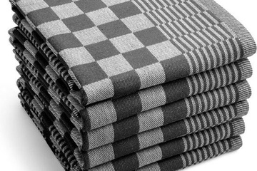Afbeelding van 12x Horeca vaatdoeken -blauw en zwart