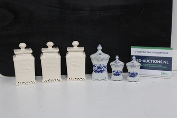 Afbeelding van Vintage Set keramische voorraadpotten