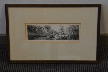 Afbeelding van Ets van Gr. Kooy, 1973, 'Lunette'. No. 19/40 stuks