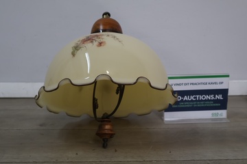 Afbeelding van Vintage Plafonnière met bloemendecoratie