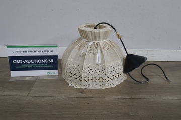 Afbeelding van Vintage Plafondlamp met stoffen lampenkap''