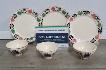 Afbeelding van Set Servies - Boerenbont-stijl'