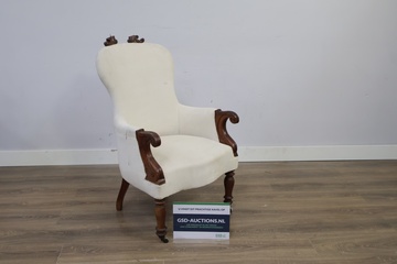 Afbeelding van Vintage Brocante witte fauteuilt''