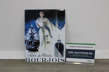 Afbeelding van Metalen reclamebord Bourjois Soir de Paris
