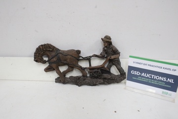 Afbeelding van Wanddecoratie van paard en boer
