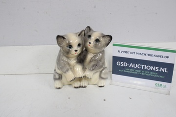 Afbeelding van Keramieken beeldje van twee kittens''