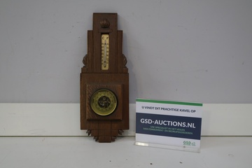 Afbeelding van Art Deco weerstation met thermometer en barometer
