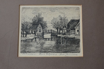 Afbeelding van Prent van Schiedam: Huis te Riviére, door M. Janssen