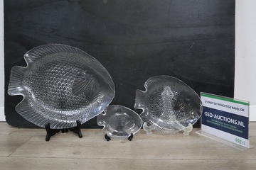 Afbeelding van Set van drie glazen visschalen