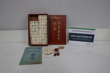 Afbeelding van Mahjong set met houten doos