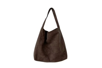Afbeelding van Suede schoudertas - bruin