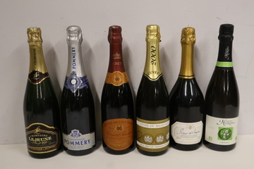 Afbeelding van Set van zes flessen champagne en crémant