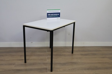 Afbeelding van Vintage witte tafel met zwart frame''