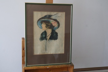 Afbeelding van Gesigneerde portretkunst in lijst