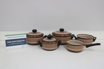 Afbeelding van Vintage emaille pannenset 5 stuks