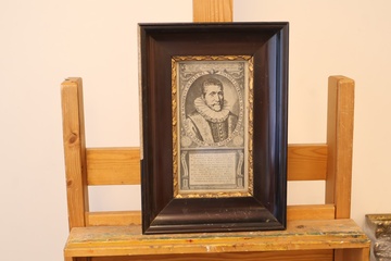 Afbeelding van Gravure van de Nederlandse arts en hoogleraar J. Heurnius