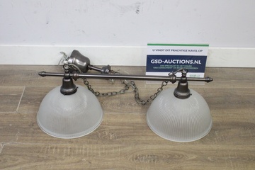 Afbeelding van Dubbele hanglamp met glazen kappen''