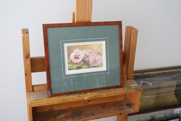 Afbeelding van Ingelijste aquarel van bloemen door Anna Dontzopijs