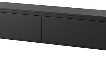 Afbeelding van Selsey TV Meubel 175 cm in Zwart met zwarte metalen poten