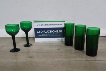 Afbeelding van Set groen glaswerk