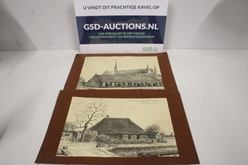 Afbeelding van Set van 2 Etsen van Historische Gebouwen''
