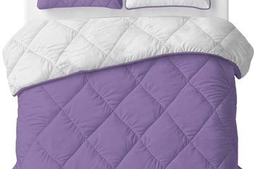 Afbeelding van Lazy Dekbed Uni Beige/Lavendel 200 x 200 Met 2 Kussenslopen
