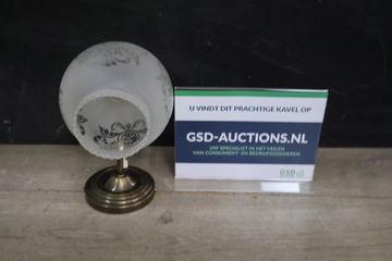 Afbeelding van Vintage Messing Wandlamp met Melkglazen Kapje''
