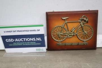Afbeelding van Wandkapstok met fietsdesign