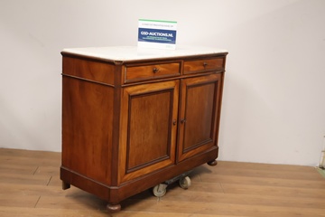 Afbeelding van Houten kast, commode met marmer blad'