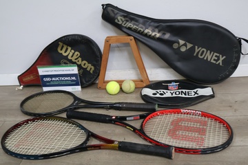 Afbeelding van Set van 3 tennisrackets en tennisballen