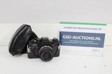 Afbeelding van Vintage Olympus OM-40 camera met hoes
