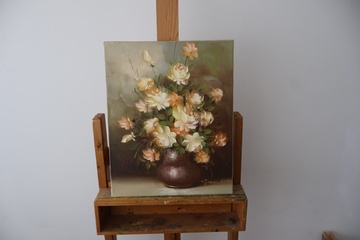 Afbeelding van Schilderij bloemen in vaas