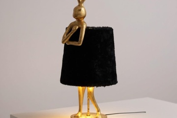 Afbeelding van Tafellamp konijn goud met zwart 68cm (nieuwe product)