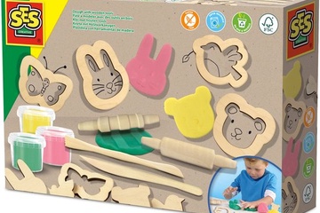 Afbeelding van SES Creative - Eco Klei - Eco Set met Houten Tools (3x90g)
