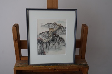 Afbeelding van Ingelijste Oosters Schilderij - De Chinese Muur
