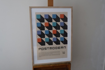 Afbeelding van Postmodern kunstposter in lijst