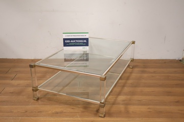 Afbeelding van Glazen salontafel met acryl poten