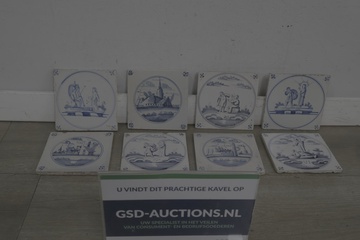Afbeelding van Set oude Delftsblauwe wandtegels