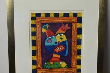 Afbeelding van Fraaie ingelijste zeefdruk van Clemens Briels, no. 17/50 st.