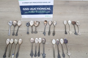 Afbeelding van Set diverse verzilverde theelepeltjes