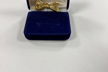 Afbeelding van Vintage strik broche met strass – goudkleurig – inclusief St