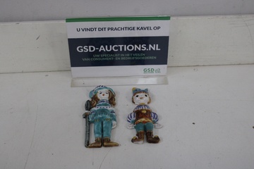Afbeelding van Set van twee keramische decoratieve figuren