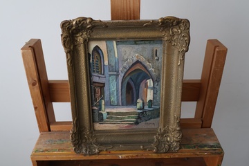 Afbeelding van Schilderij van een architectonische poort - D. Secour