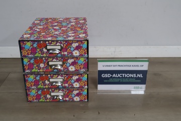 Afbeelding van Set opberglades met bloemenprint''