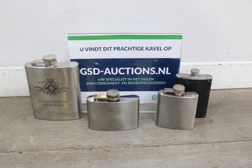 Afbeelding van Set van vier metalen drinkflacons, veldflessen