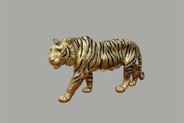 Afbeelding van Grote Luxe decoratie goudkleurig tijger van L66 cm (nieuwe)